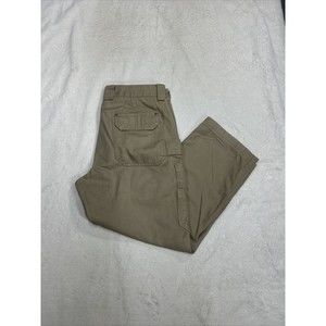 Duluth Trading Tan Khaki Utility Canvas Carpenter Cargo Pants Men's Size 37x28